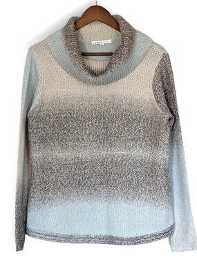 Cleo Gradient Ombre Cozy Wool Blend Cowl Neck Sweater Size L NWOT